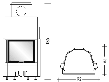 Edilkamin teplovodná krbová vložka - THERMOFIRE výsuvný