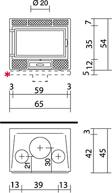 Edilkamin teplovzdušná krbová vložka - DECO V